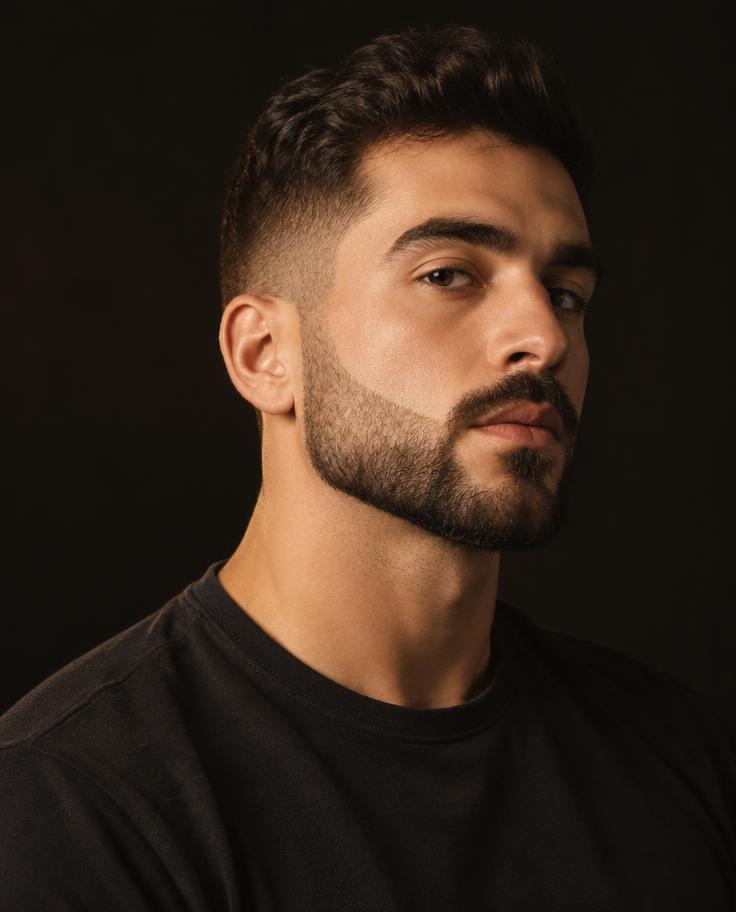 Barba curta desenhada
