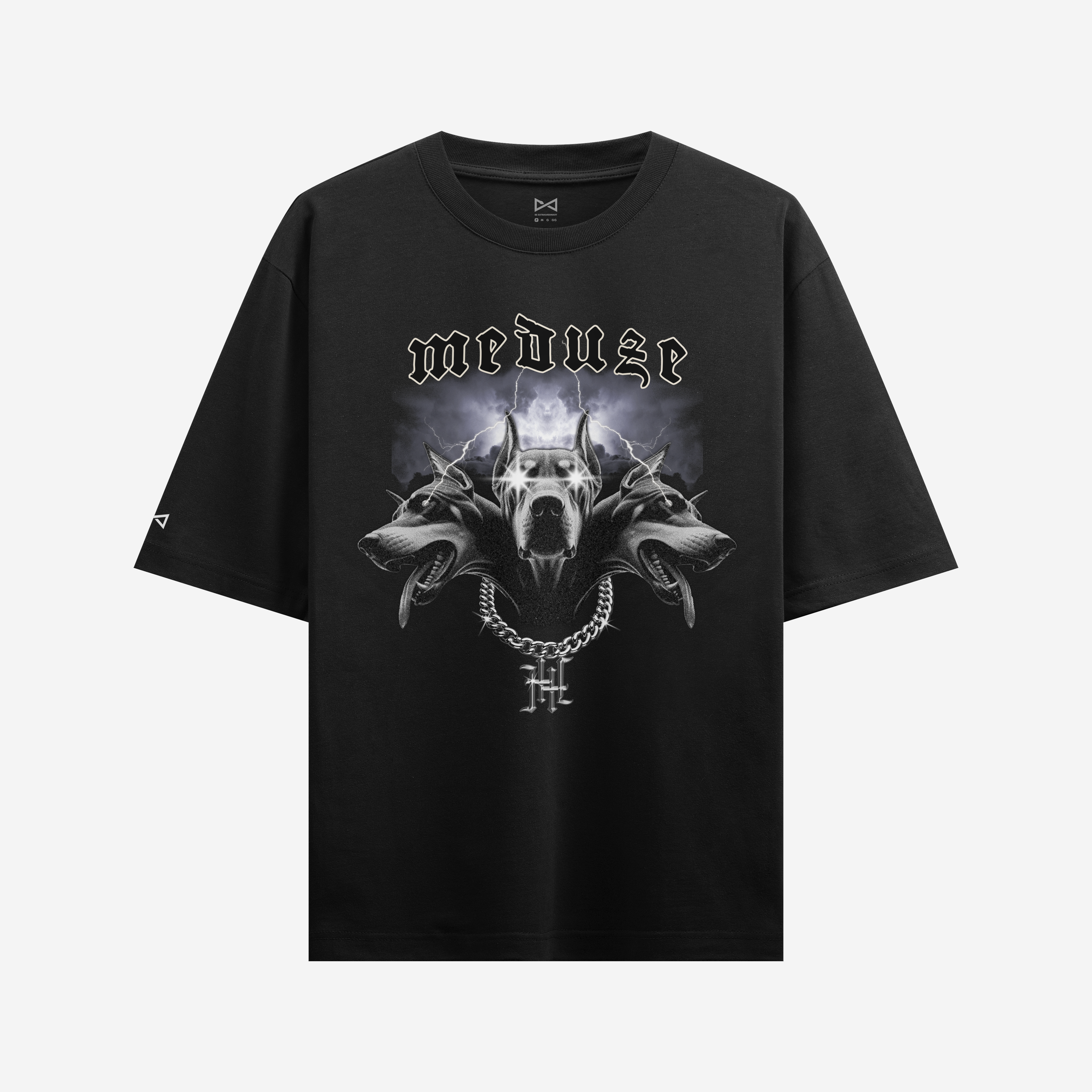 Camiseta Oversized Hell Hound Preto